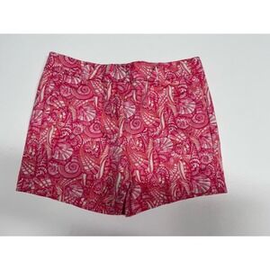 VINEYARD VINES Pink Shell Allover Boulevard‎ Shorts Girl's Sz 7 Beach Seashells